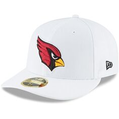 Мужская облегающая шляпа New Era White Arizona Cardinals Omaha Low Profile 59FIFTY