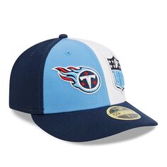 Мужская бейсболка New Era светло-синий/темно-синий Tennessee Titans 2023 Sideline Low Profile 59FIFTY Облегающая шляпа