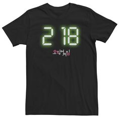 Мужская футболка Squid Game Player 218 с цифровой надписью Licensed Character