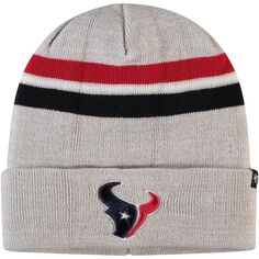 Мужская серая вязаная шапка с манжетами &apos;47 Houston Texans Monhegan 47 Brand