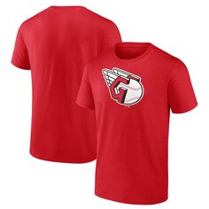 Мужская красная футболка с официальным логотипом Fanatics Cleveland Guardians