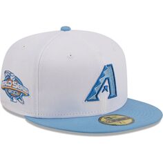 Мужская приталенная шляпа New Era White Arizona Diamondbacks Sky 59FIFTY