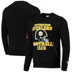 Мужской стартовый черный пуловер Pittsburgh Steelers Lock Room Throwback End Zone Starter