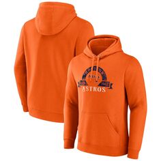 Мужской пуловер с капюшоном Majestic Orange Houston Astros Utility