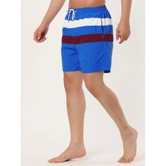 Мужские шорты, полосатые пляжные шорты для плавания с цветными блоками и шнурком Lars Amadeus