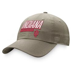 Мужская регулируемая шляпа Top of the World цвета хаки Indiana Hoosiers