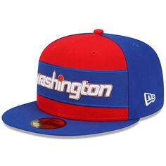 Мужская облегающая шляпа New Era синего/красного цвета Washington Wizards 2021/22 City Edition City Edition Official 59FIFTY