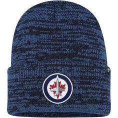 Мужская темно-синяя вязаная шапка с манжетами Winnipeg Jets Brain Freeze &apos;47