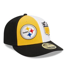 Мужская шляпа New Era Gold/Black Pittsburgh Steelers 2023 Sideline Low Profile 59FIFTY