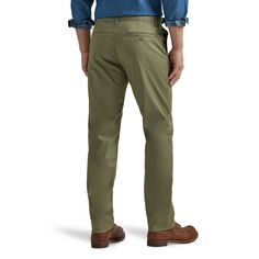 Мужские облегающие брюки с плоской передней частью Lee Performance Series Extreme Comfort цвета хаки