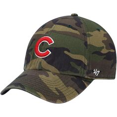 Мужская регулируемая кепка с камуфляжным принтом &apos;47 Chicago Cubs Logo Clean Up