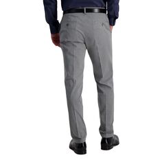 Мужские повседневные брюки узкого прямого кроя с плоской передней частью Haggar Iron Free Premium Khaki с идеальным поясом и поясом