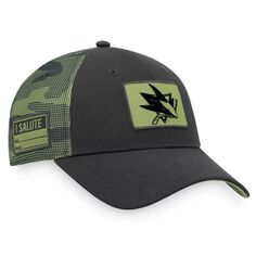 Мужская регулируемая шляпа в стиле милитари Fanatics черного цвета/камуфляжа San Jose Sharks