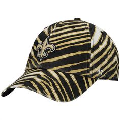 Мужская черная регулируемая шляпа New Orleans Saints Zubaz &apos;47 &apos;47
