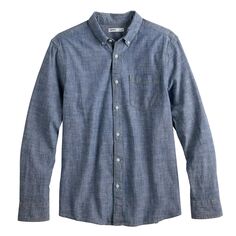 Мужская рубашка на пуговицах Sonoma Goods For Life Slim идеальной длины