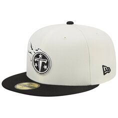 Мужская шляпа New Era кремового/черного цвета Tennessee Titans Chrome Collection 59FIFTY