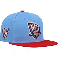 Мужская кепка Mitchell &amp; Ness светло-синяя/красная New Jersey Nets Hardwood Classics Snapback Hat