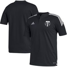 Мужская футболка-поло adidas Black Portland Timbers Henley AEROREADY