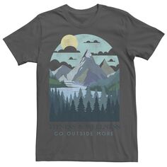 Мужская футболка для фитнеса и хорошего самочувствия Go Outdoor More Mountain Scene Licensed Character