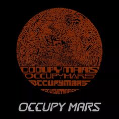 Occupy Mars — мужской свитшот с круглым вырезом с принтом Word Art LA Pop Art