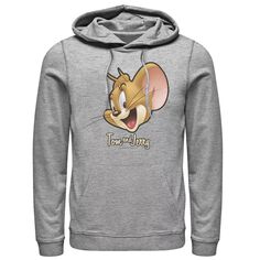 Мужская толстовка с капюшоном Tom And Jerry Simple Jerry Big Face Licensed Character