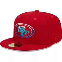 Мужская приталенная шляпа New Era Scarlet San Francisco 49ers Gradient 59FIFTY