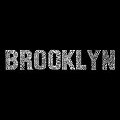 Brooklyn — мужской свитшот с круглым вырезом с принтом Word Art LA Pop Art