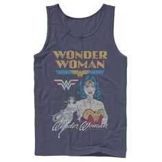 Мужская винтажная майка DC Comics Wonder Woman Licensed Character