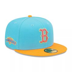 Мужская бейсболка New Era Blue/Orange Boston Red Sox Vice Highlighter 59FIFTY