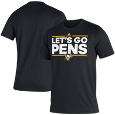 Мужская черная футболка adidas Pittsburgh Penguins Dassler Creator