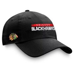 Мужская регулируемая кепка Fanatics черного цвета с логотипом Chicago Blackhawks Authentic Pro Rink