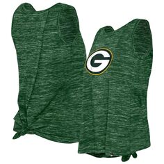 Женская майка New Era Green Green Bay Packers Space Dye с завязками на спине New Era