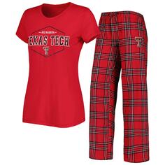 Пижамный комплект Concepts Sport Texas Tech Red Raiders, красный