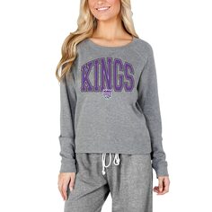 Футболка с длинным рукавом Concepts Sport Sacramento Kings, серый