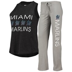 Пижамный комплект Concepts Sport Miami Marlins, серый