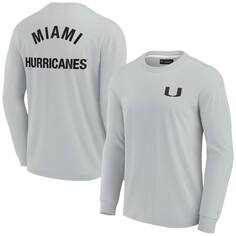 Футболка с длинным рукавом Fanatics Signature Miami Hurricanes, серый