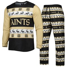 Пижамный комплект FOCO New Orleans Saints, черный