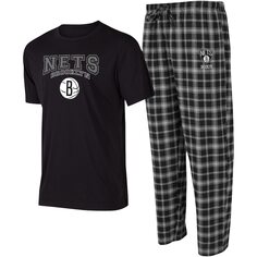 Пижамный комплект College Concepts Brooklyn Nets, черный