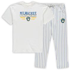 Пижамный комплект Concepts Sport Milwaukee Brewers, белый