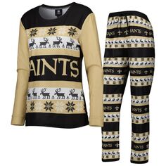 Пижамный комплект FOCO New Orleans Saints, черный