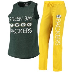 Пижамный комплект Concepts Sport Green Bay Packers, золотой