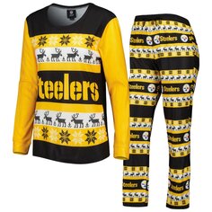Пижамный комплект FOCO Pittsburgh Steelers, черный