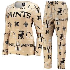 Пижамный комплект FOCO New Orleans Saints, золотой