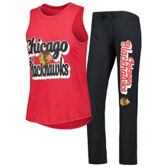 Пижамный комплект Concepts Sport Chicago Blackhawks, черный