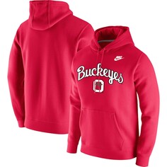 Пуловер с капюшоном Nike Ohio State Buckeyes, алый