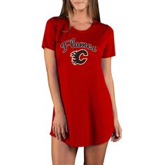 Ночная рубашка Concepts Sport Calgary Flames, красный
