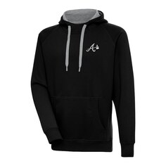 Пуловер с капюшоном Antigua Atlanta Braves, черный