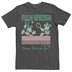 Мужская футболка Disney с Микки Маусом и Минни Маус, играющими в теннис Licensed Character