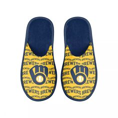 Мужские шлепанцы с логотипом FOCO Milwaukee Brewers Scuff