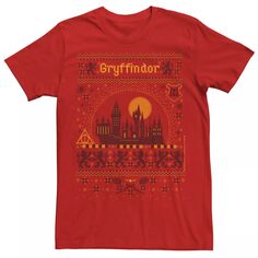 Мужская футболка-свитер с изображением Гарри Поттера и Рождества Гриффиндора Harry Potter